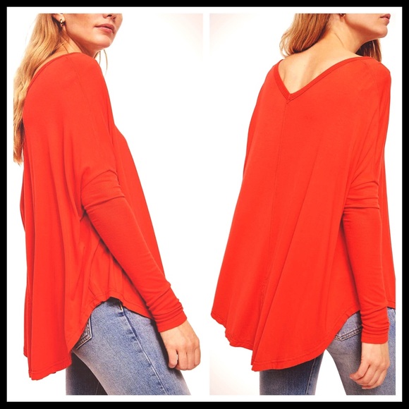 FREE PEOPLE BOHO TUNIC TOP FLOWY HI LO TEE A3C - Picture 12 of 16